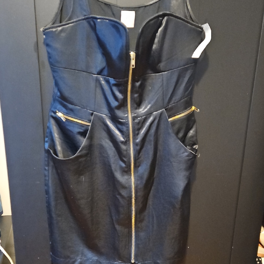 DO+BE Black Mini Dress with Gold Zipper